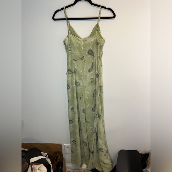 MICHAEL KORS PAISLEY Chiffon Green JUMPSUIT M - Picture 9 of 10